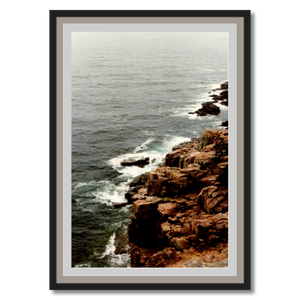 Thunder Hole Bar Harbor - Framed - Metallic Paper