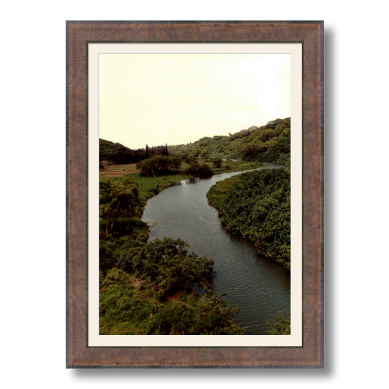 Kauai River - Framed - Hahnemühle Torchon Paper