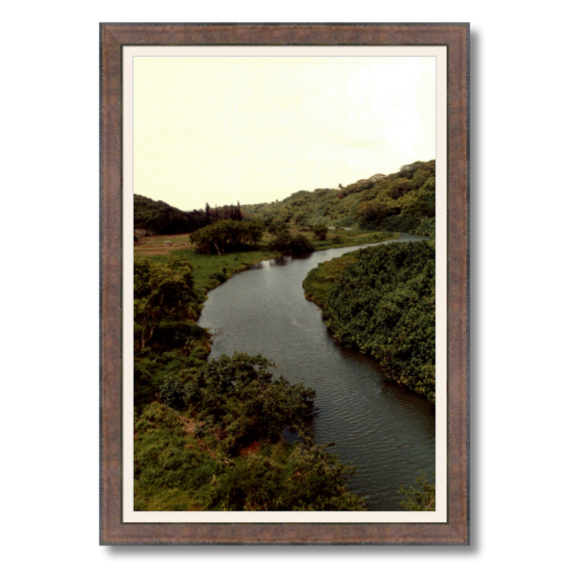 Kauai River - Framed - Hahnemühle Torchon Paper