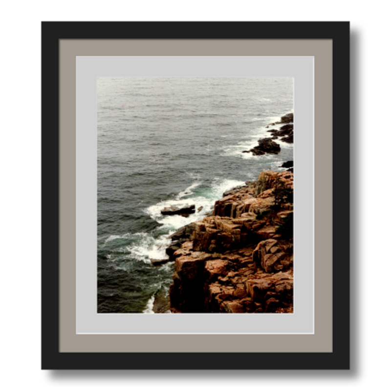 Thunder Hole Bar Harbor - Framed - Metallic Paper