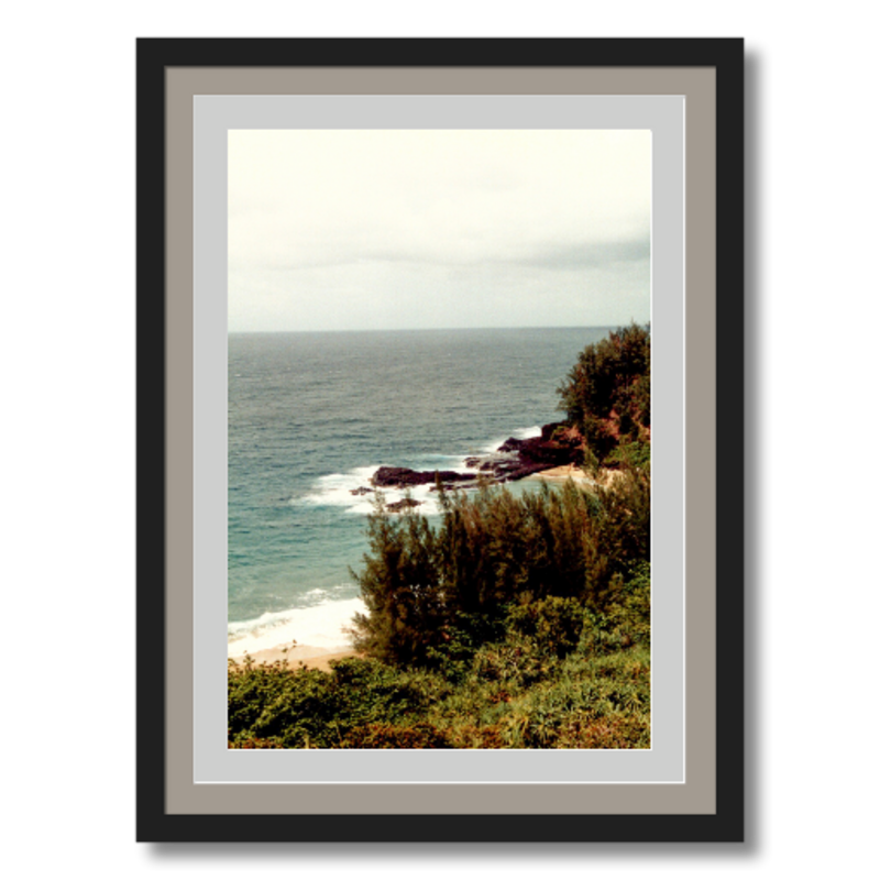 Kauai Coast II - Black Frame - Premium Giclee Paper