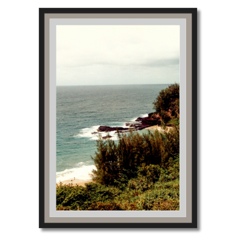 Kauai Coast II - Black Frame - Premium Giclee Paper